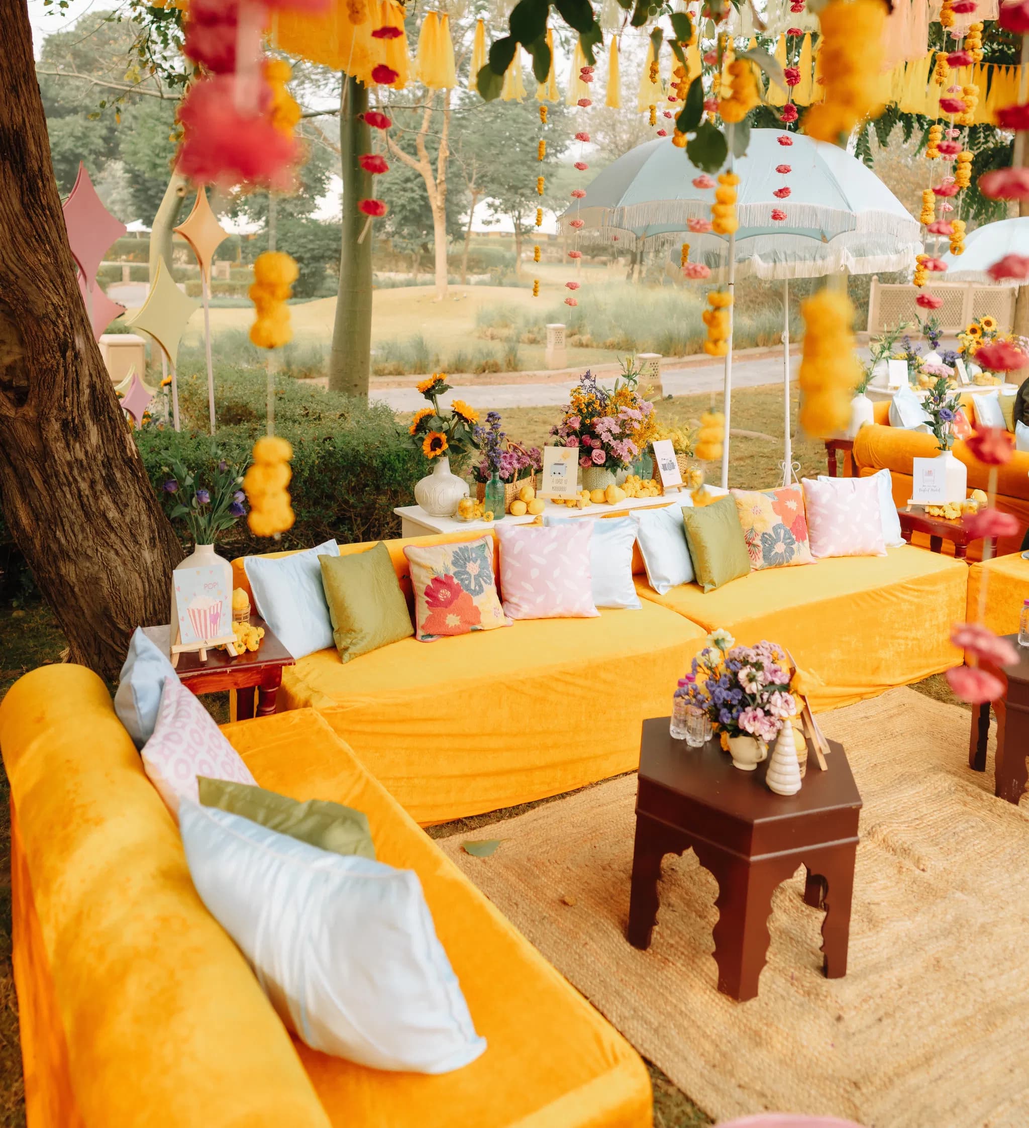 Colourful Mehndi Lounge Seating 