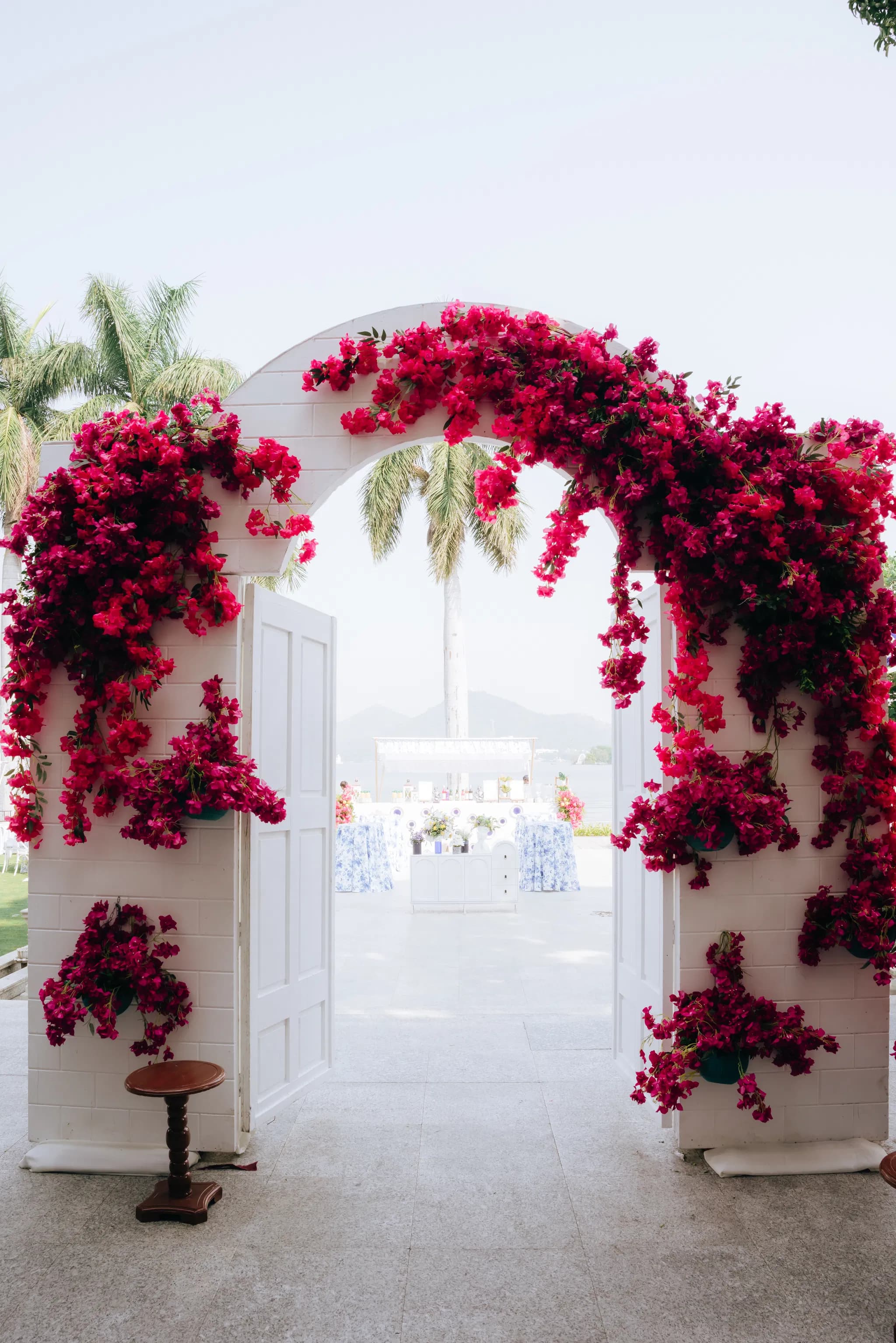 Santorini Inspired Floral Entrance 